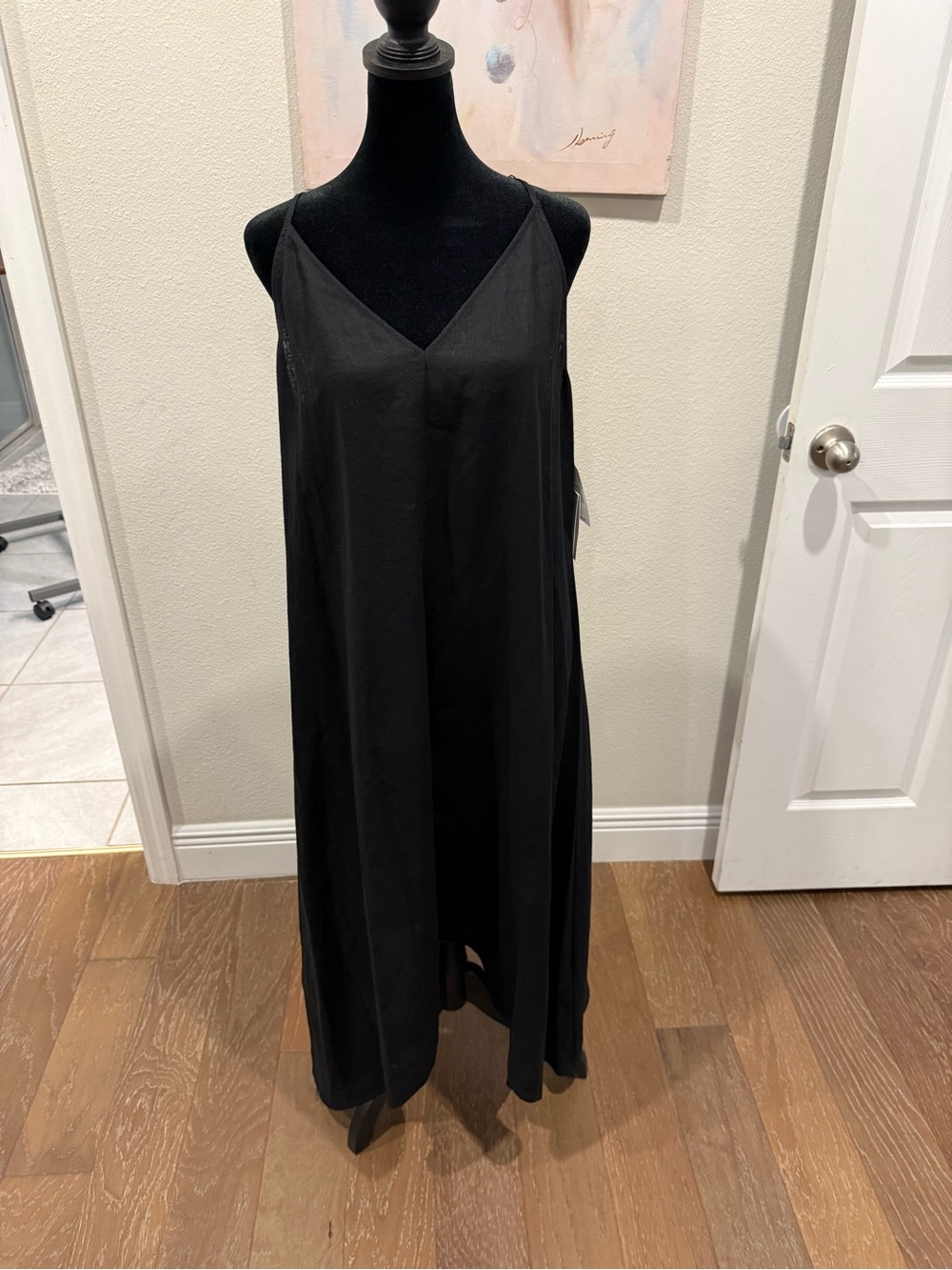 Women's Black V-Neck Slip Dress